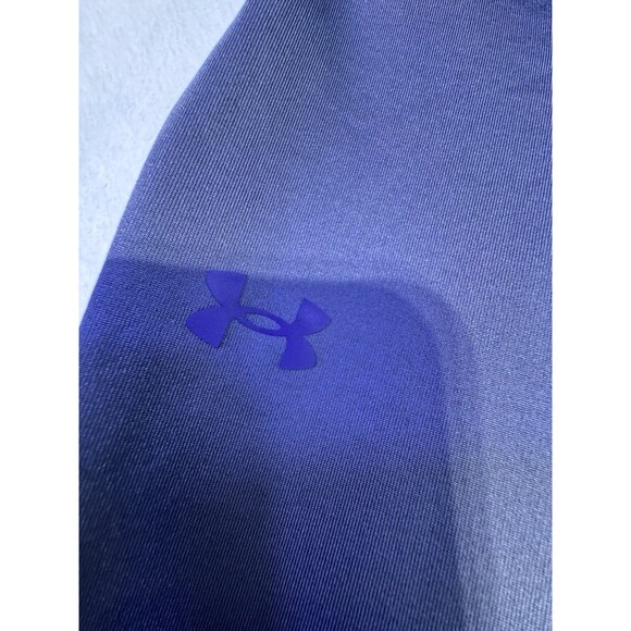 Under Armour Womens  Compression Full Length Leggings Pocket  Sz M Navy Blue Geo - Picture 5 of 9